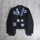 “Remake “ track×denim patchwork tailored jacket