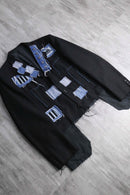 “Remake “ track×denim patchwork tailored jacket