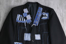 “Remake “ track×denim patchwork tailored jacket