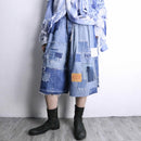 ''Re:make'' patchwork denim wide shorts