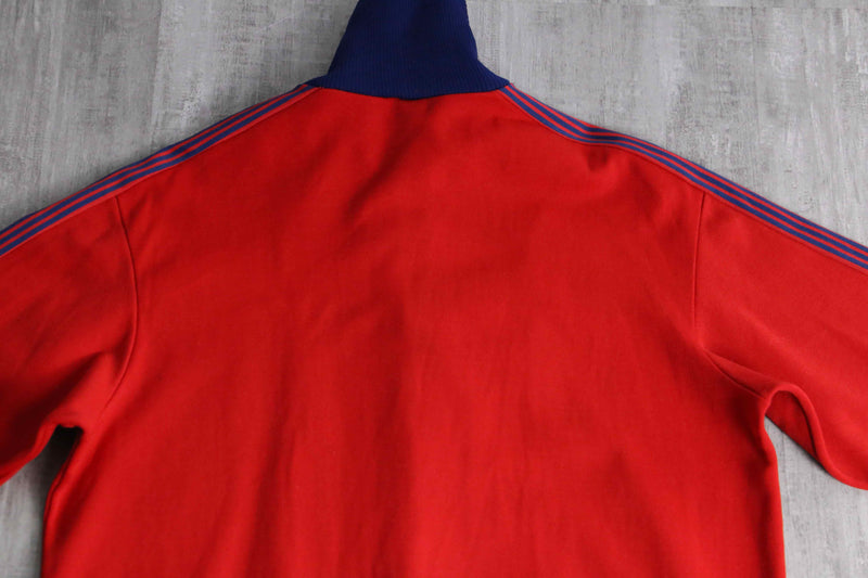 red×navy color track jaket