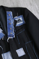 “Remake “ track×denim patchwork tailored jacket