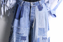 ''Re:make'' patchwork denim wide shorts
