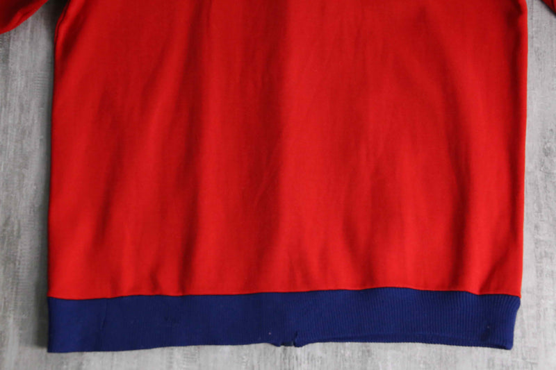 red×navy color track jaket