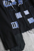 “Remake “ track×denim patchwork tailored jacket