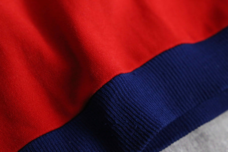red×navy color track jaket