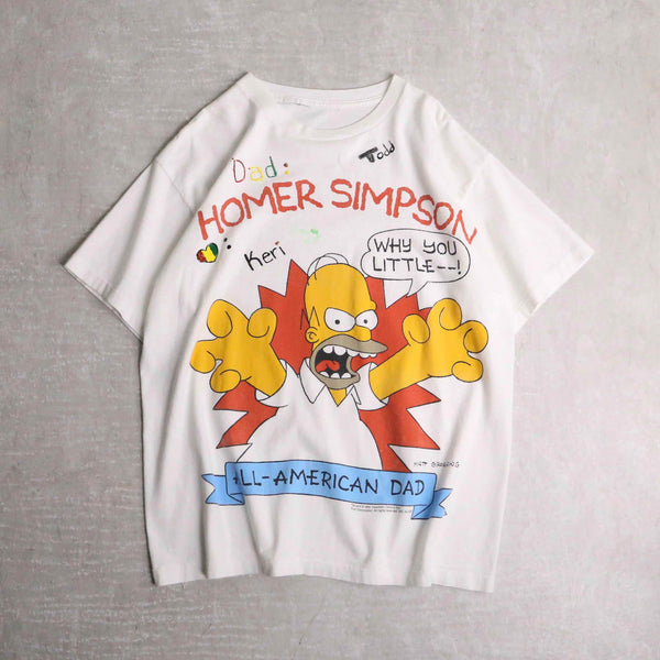 "The Simpsons" print paint design white tee