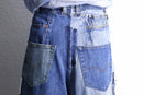 ''Re:make'' patchwork denim wide shorts