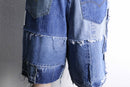 ''Re:make'' patchwork denim wide shorts