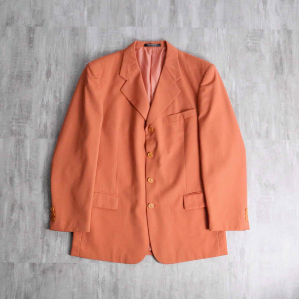 carrot orange color 4B wool tailored jacket