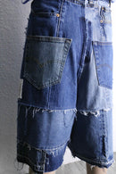 ''Re:make'' patchwork denim wide shorts
