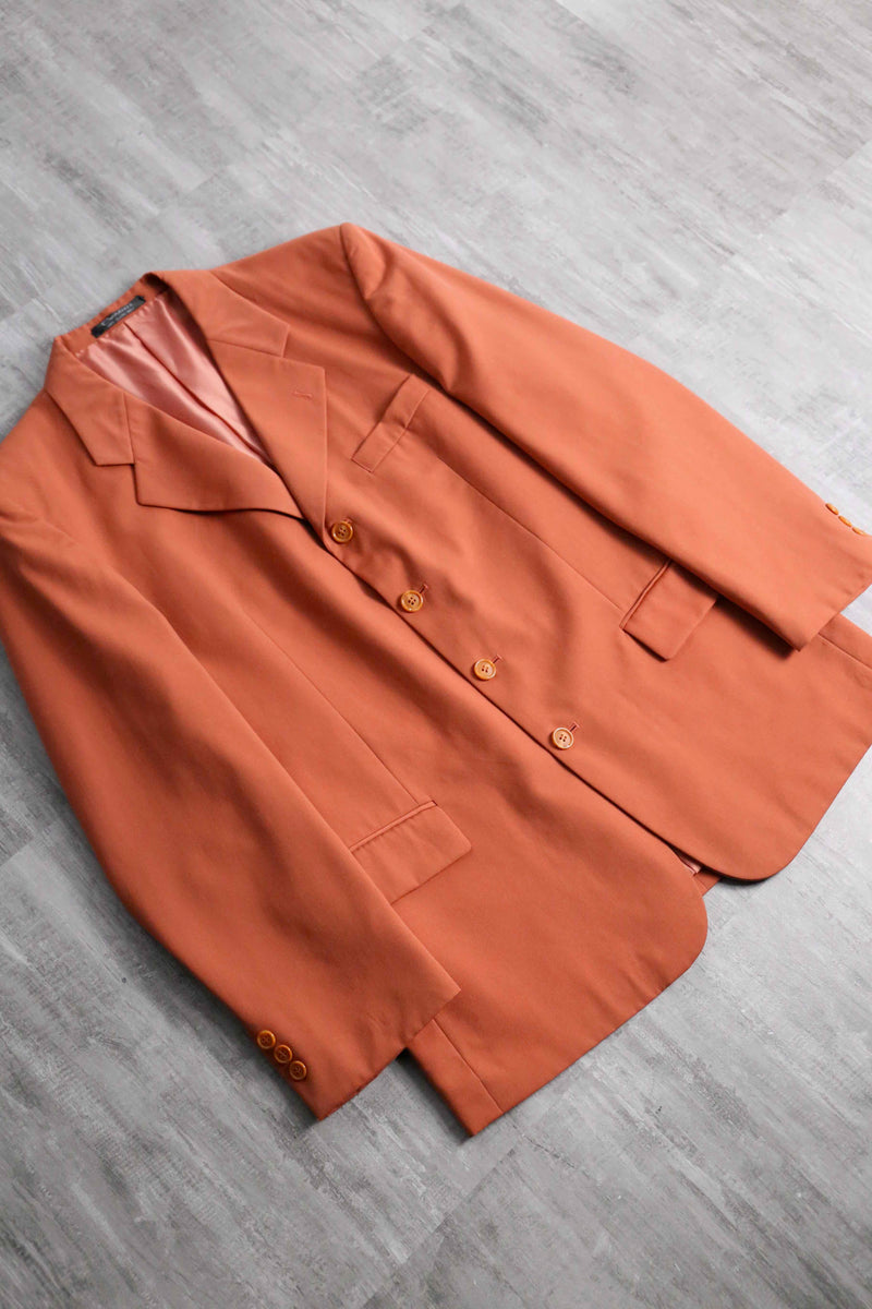 carrot orange color 4B wool tailored jacket
