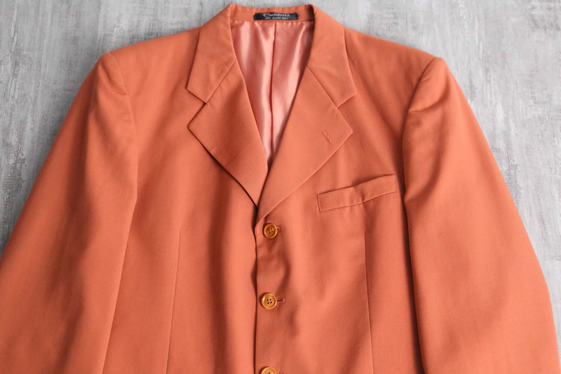 carrot orange color 4B wool tailored jacket