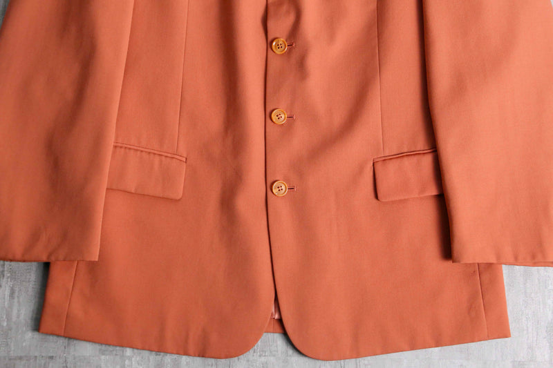 carrot orange color 4B wool tailored jacket