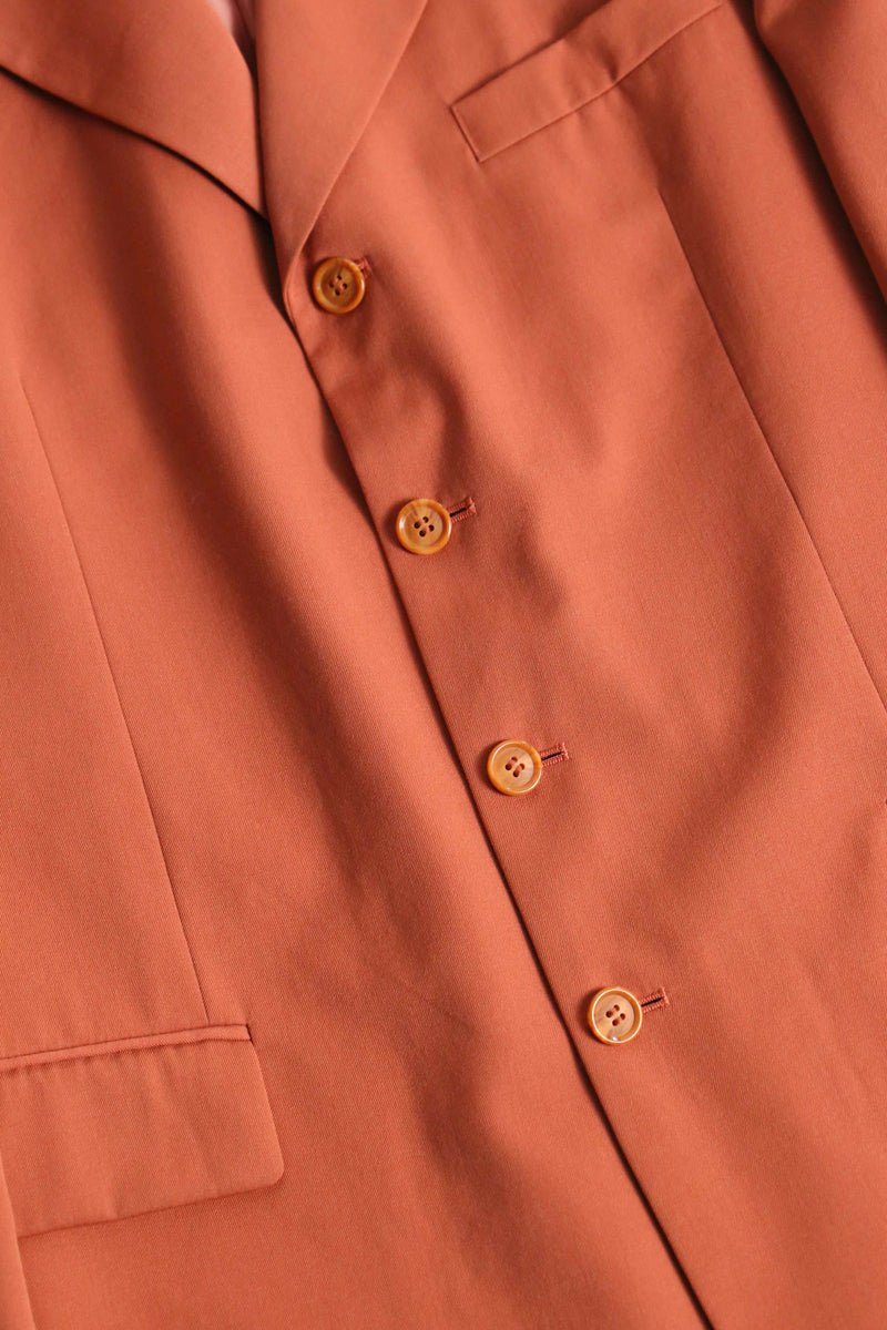 carrot orange color 4B wool tailored jacket