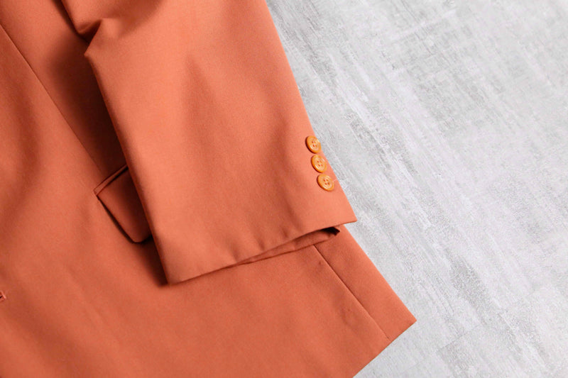 carrot orange color 4B wool tailored jacket