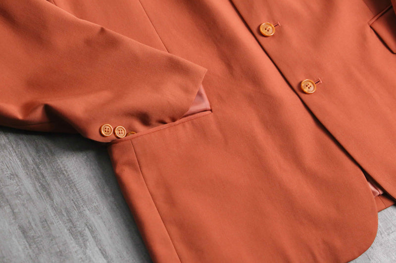 carrot orange color 4B wool tailored jacket