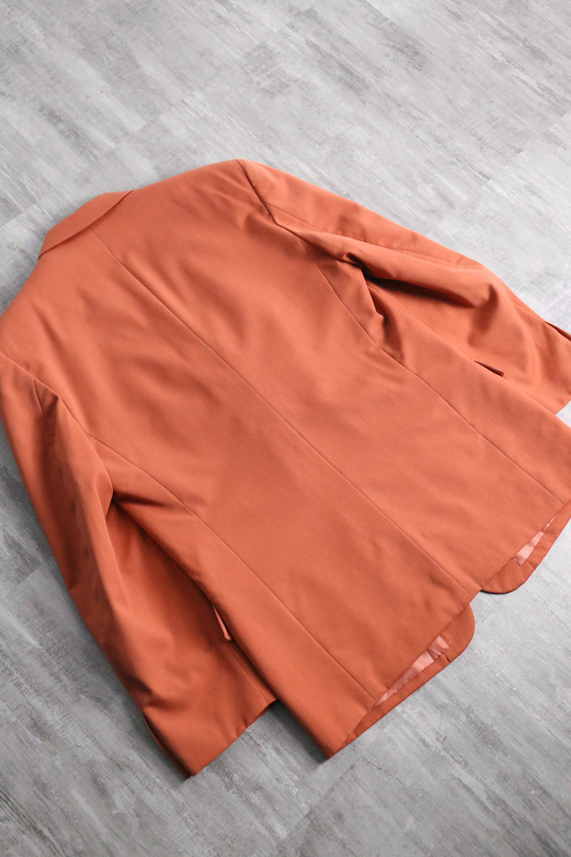 carrot orange color 4B wool tailored jacket