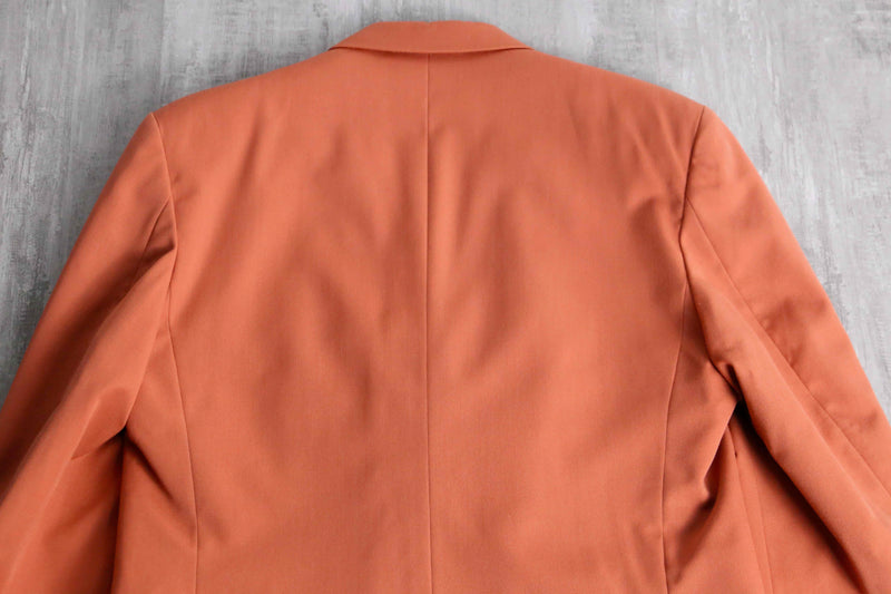 carrot orange color 4B wool tailored jacket