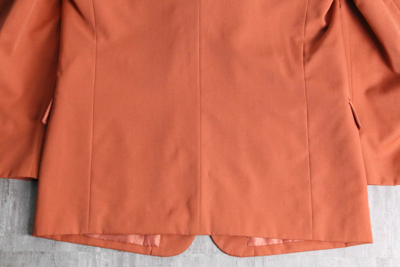 carrot orange color 4B wool tailored jacket