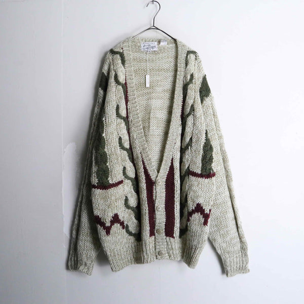 front design big silhouette knit cardigan