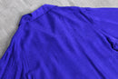 vivid purple python design silk open collar shirt