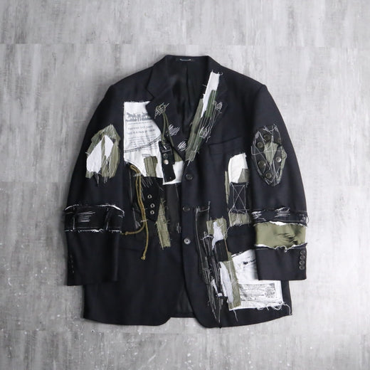 "Re:make" patchwork design tailored jacket