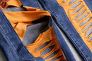 "Re:make" rabbit ear crash docking denim pants