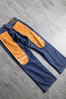 "Re:make" rabbit ear crash docking denim pants