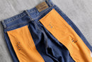 "Re:make" rabbit ear crash docking denim pants