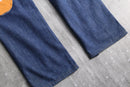 "Re:make" rabbit ear crash docking denim pants