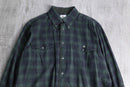 “LACOSTE” black watch tartan light flannel BD shirt