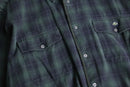 “LACOSTE” black watch tartan light flannel BD shirt