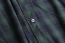 “LACOSTE” black watch tartan light flannel BD shirt