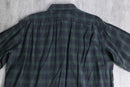 “LACOSTE” black watch tartan light flannel BD shirt