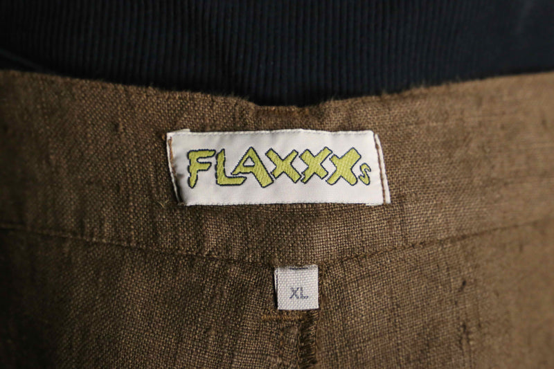 brown color linen 3tuck slacks