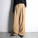 beige wide tuck slacks