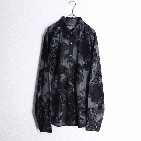 black velours paisley pattern  L/S shirt