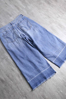 fade damage denim cutting cropped pants