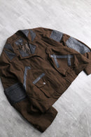 "Re:make" leather patchwork cropped jacket
