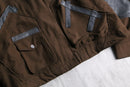 "Re:make" leather patchwork cropped jacket