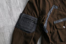 "Re:make" leather patchwork cropped jacket