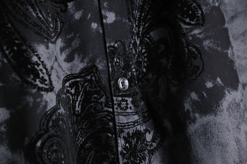 black velours paisley pattern  L/S shirt