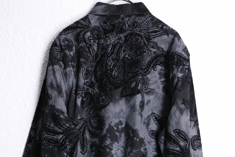 black velours paisley pattern  L/S shirt