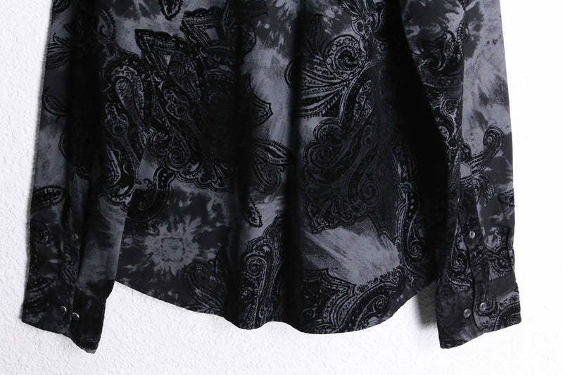 black velours paisley pattern  L/S shirt