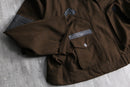 "Re:make" leather patchwork cropped jacket