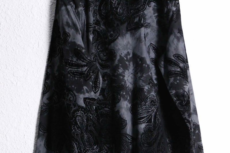 black velours paisley pattern  L/S shirt