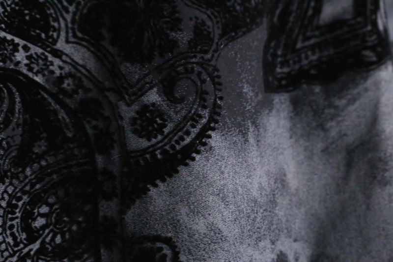 black velours paisley pattern  L/S shirt