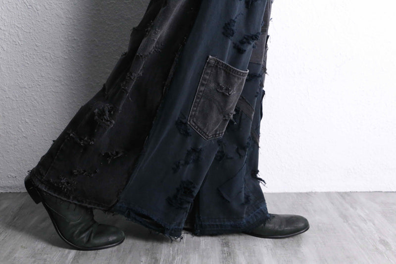"Re:make" extra buggy black denim