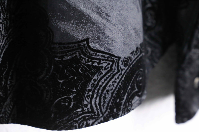 black velours paisley pattern  L/S shirt